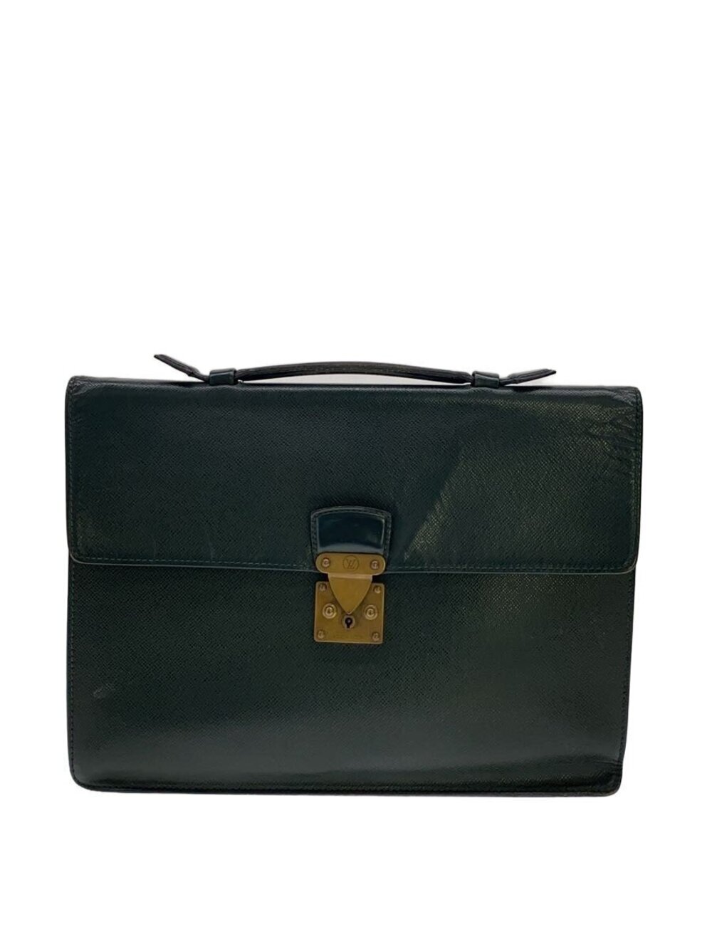 LOUIS VUITTON Serviette Clado Taiga Leather Green